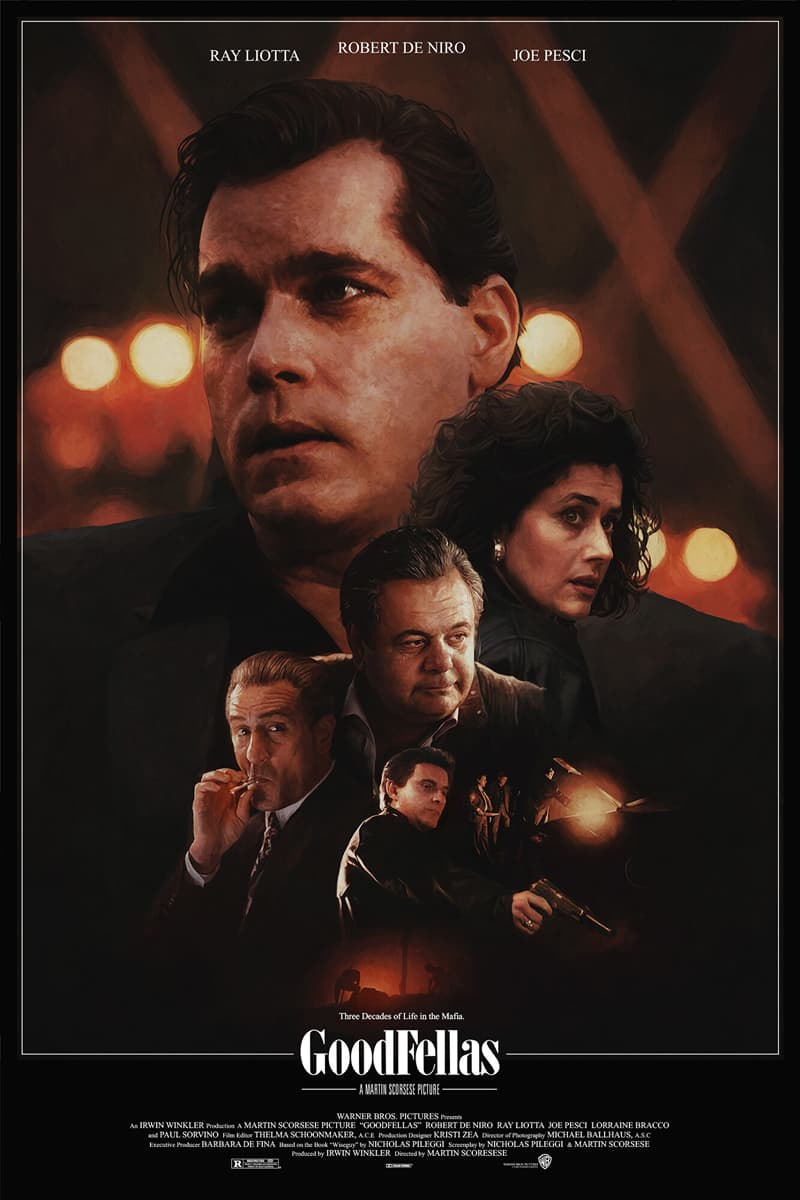 Illustrated movie poster for Goodfellas by Adam Demarti