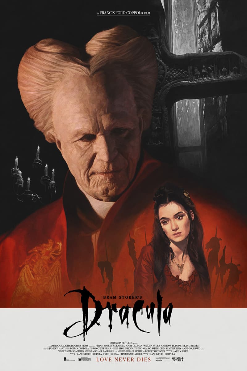 Illustrated movie poster for Francis Ford Coppola's Dracula