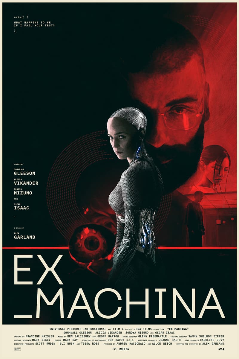 Illustrated movie poster for Ex Machina by Adam Demarti