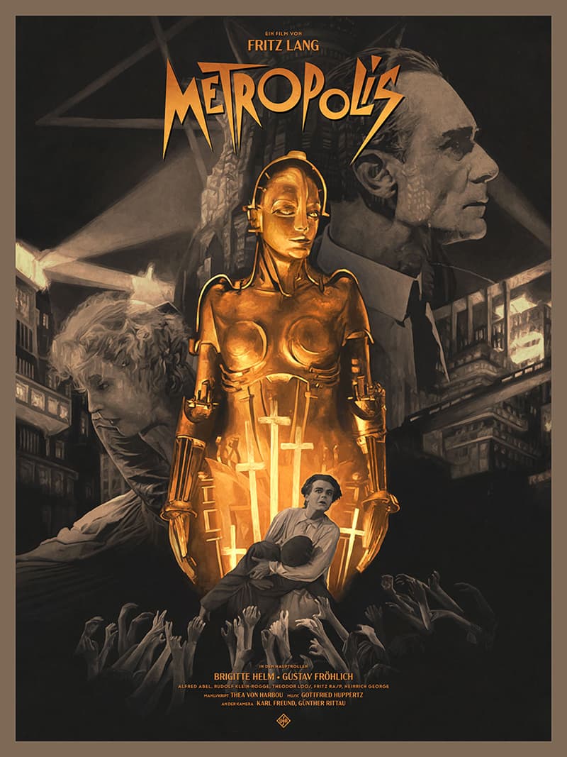 Illustrated movie poster for Metropolis by Adam Demarti for Apollo Gallery (regular version)